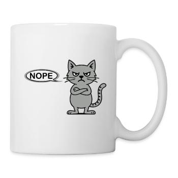 Nope – Lustige grimmige Katze, not today - Tasse - Weiß - Rechts