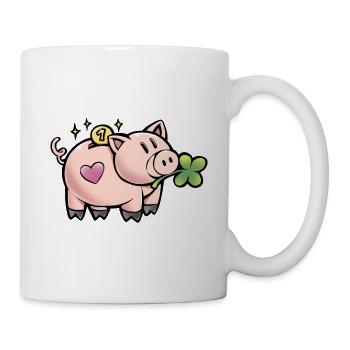 Süßes Sparschwein - Tasse - Weiß - Rechts