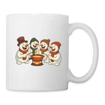 Wintermänner um ein savoyisches Fondue - Tasse - Weiß - Rechts