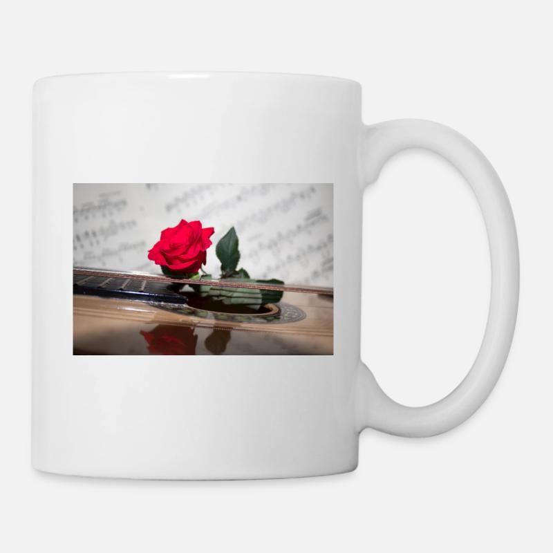 Red Rose an der Gitarre - Tasse - Weiß