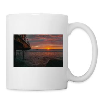 Sunrise Saltburn Pier at Quiet Shore - Mug - white - Right