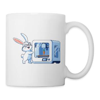 Funny Rabbit Nerd Programmer 3D Printer - Mug - white - Right