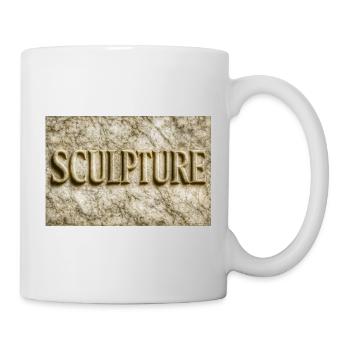Lettres sculptées en pierre - Mug blanc - blanc - Droite