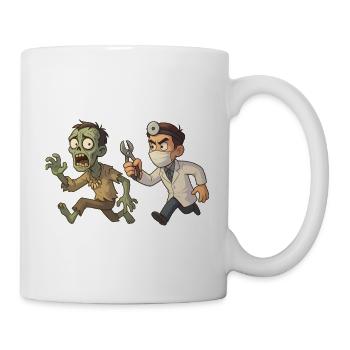 Zombie and Dentist Halloween - Mug - white - Right
