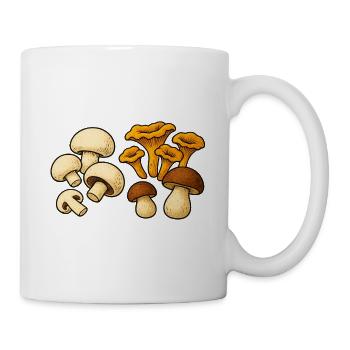 Waldpilze Mix Illustration - Tasse - Weiß - Rechts