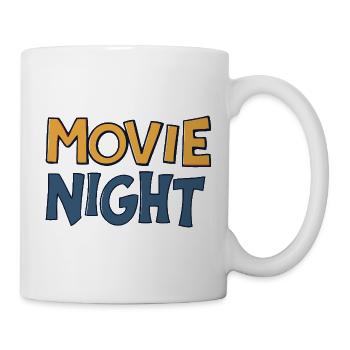 Movie Night Dessin Typographique Coloré - Mug blanc - blanc - Droite