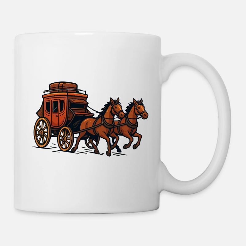 Scène de calèche - Mug blanc - blanc