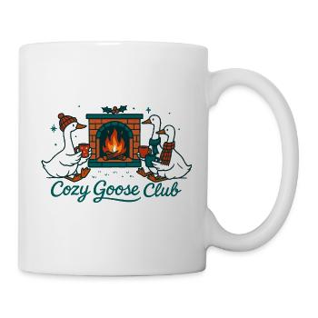 Gemütlicher Gänseclub Weihnachtsspaß Design - Tasse - Weiß - Rechts