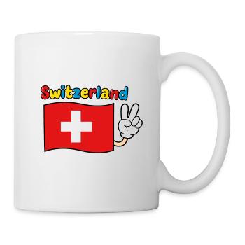 Schweiz Flagge - Tasse - Weiß - Rechts