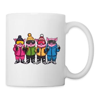 L’équipe de ski de Schweine Pistensau - Mug blanc - blanc - Droite