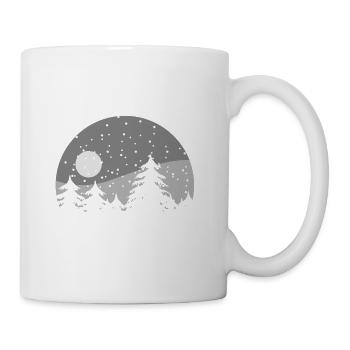 Paysage hivernal atmosphérique avec chutes de neige - Mug blanc - blanc - Droite