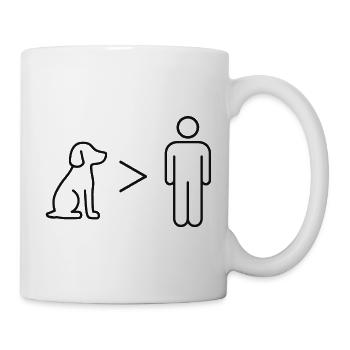 Dogs over men - Design von Vany schreibt - Tasse - Weiß - Rechts