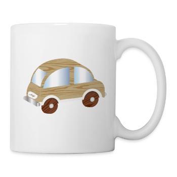 Voiture jouet aspect bois – motif nostalgique - Mug blanc - blanc - Droite