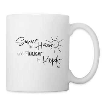 Sun in the heart & fluff in the head – saying - Mug - white - Right