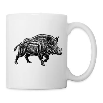 Cadeau de sanglier amusant pour la chasse au chasseur - Mug blanc - blanc - Droite