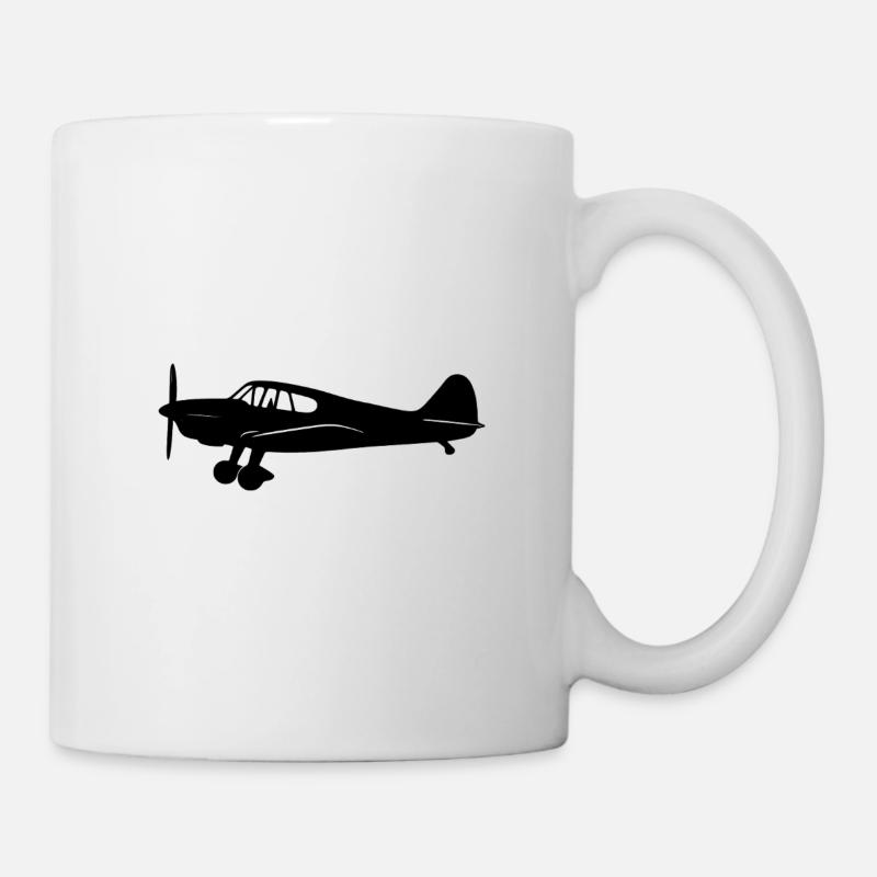 Avion Messerschmitt Bf 108 Silhouette - Mug blanc - blanc