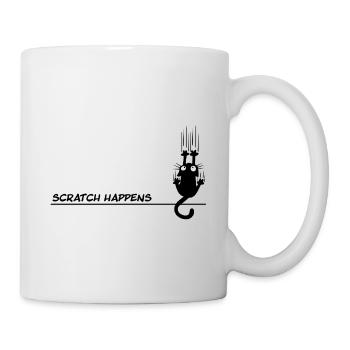 Scratch Happens – Funny Cat Word Game - Mug - white - Right