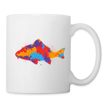 Bunter Karpfen Angeln Karpfenangler Fischen Angler - Tasse - Weiß - Rechts