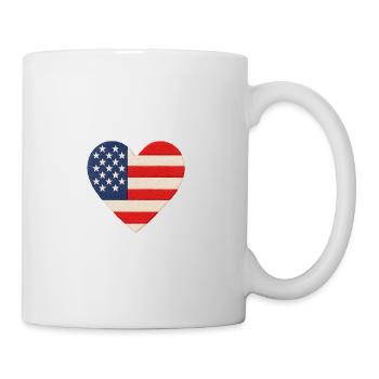 Herz Amerikanische Flagge Druck - Tasse - Weiß - Rechts