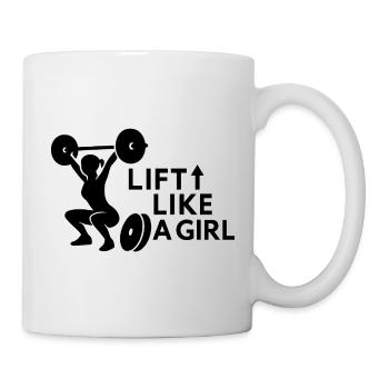 Lift Like a Girl Weightlifting Silhouette - Mug - white - Right