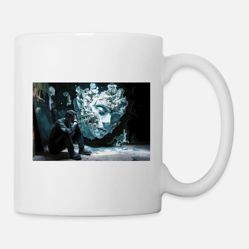Face de glace dans l’ombre - Mug blanc - blanc