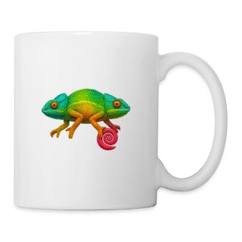 Sucette Caméléon Arc-en-ciel - Mug blanc - blanc - Droite