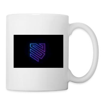 Dégradé du logo géométrique néon - Mug blanc - blanc - Droite
