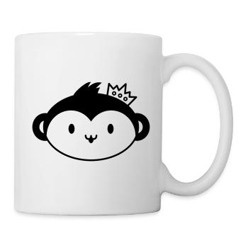 Monkey Crown – Cute Monkey Head with Crown - Mug - white - Right