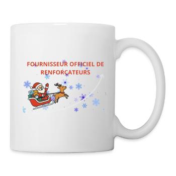 Traîneau Noël: Père Noël et Renne - Mug blanc - blanc - Droite