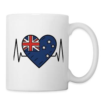 Drapeau de la Nouvelle-Zélande Heartbeat Line Kiwi Pride Art - Mug blanc - blanc - Droite