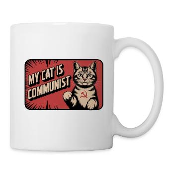 My Cat is Communist - Funny Cat PropagandaT-Shirt - Mug - white - Right