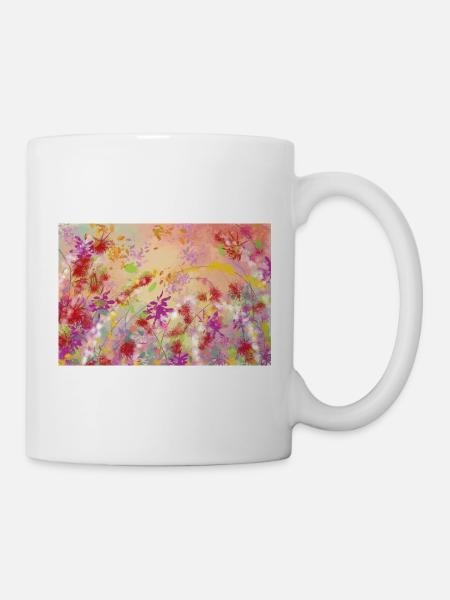 Pastellblüten Farbwirbel Muster - Tasse - Weiß