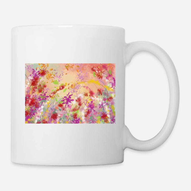 Pastellblüten Farbwirbel Muster - Tasse - Weiß