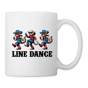 Funny Cats Dancing Line Dance - Mug - white - Right