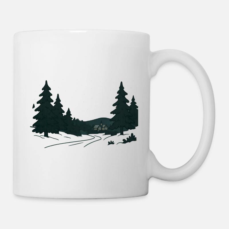 Night Forest Path into Christmas - Mug - white