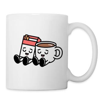 Café et cigarettes - Petit-déjeuner balkanique drôle - Mug blanc - blanc - Droite