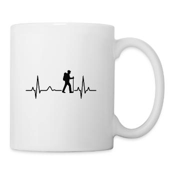 Heartbeat hiker on trail - Mug - white - Right