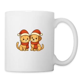 Weihnachts Duo Haustierfreunde - Tasse - Weiß - Rechts