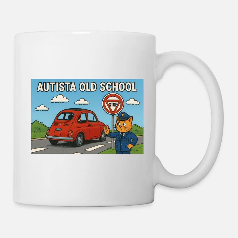 Autista_old_school - Tasse - Weiß