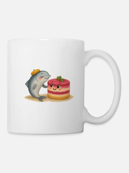 Hering trifft auf Schuba - Tasse - Weiß
