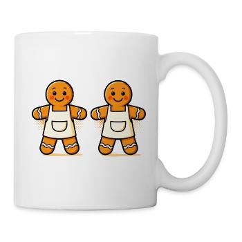 Gingerbread men with apron - Mug - white - Right