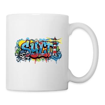 Graffiti de sylles avec phare - Mug blanc - blanc - Droite