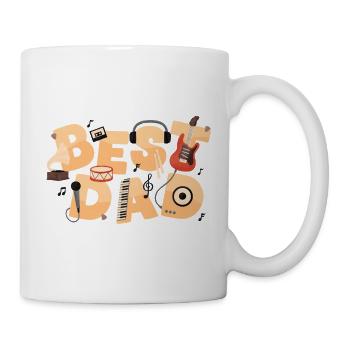 Bester Papa Musikfan Retro Band / Best Dad - Tasse - Weiß - Rechts