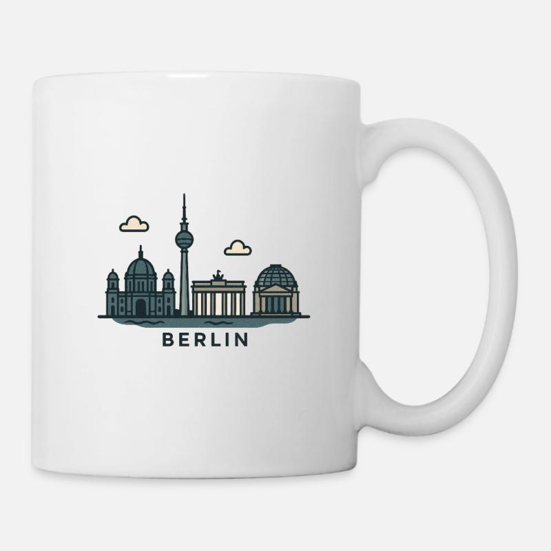 Berliner Skyline  - Tasse - Weiß
