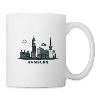 Hamburg Skyline  - Tasse - Weiß - Rechts