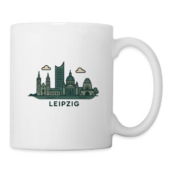 Leipzig Skyline  - Tasse - Weiß - Rechts