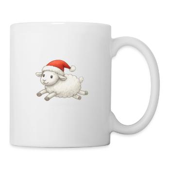 Moutons avec un chapeau de Père Noël - Mug blanc - blanc - Droite
