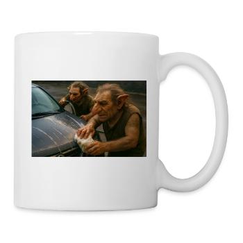Troll Wash : l’entretien de la voiture dans l’admiration - Mug blanc - blanc - Droite
