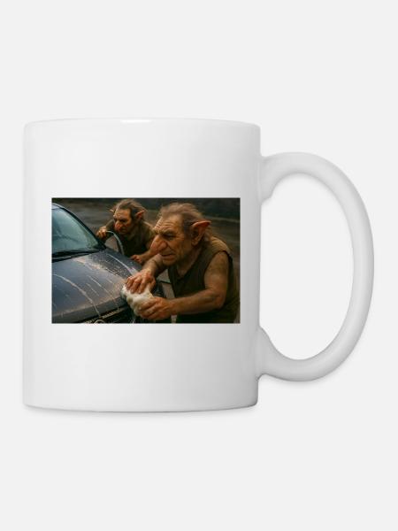 Troll Wash: Autopflege im Staunen - Tasse - Weiß