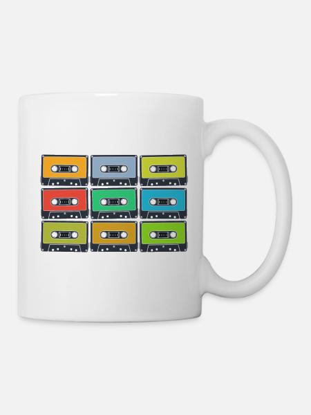 Retro Kassetten in Farbe - Tasse - Weiß